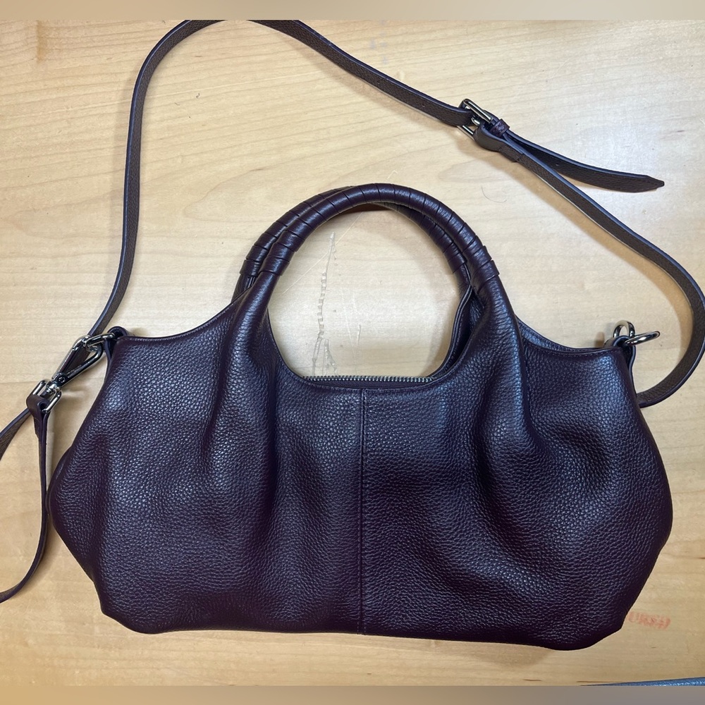 Iswee Genuine Leather Handbag Purse Dark Maroon Great Condition
